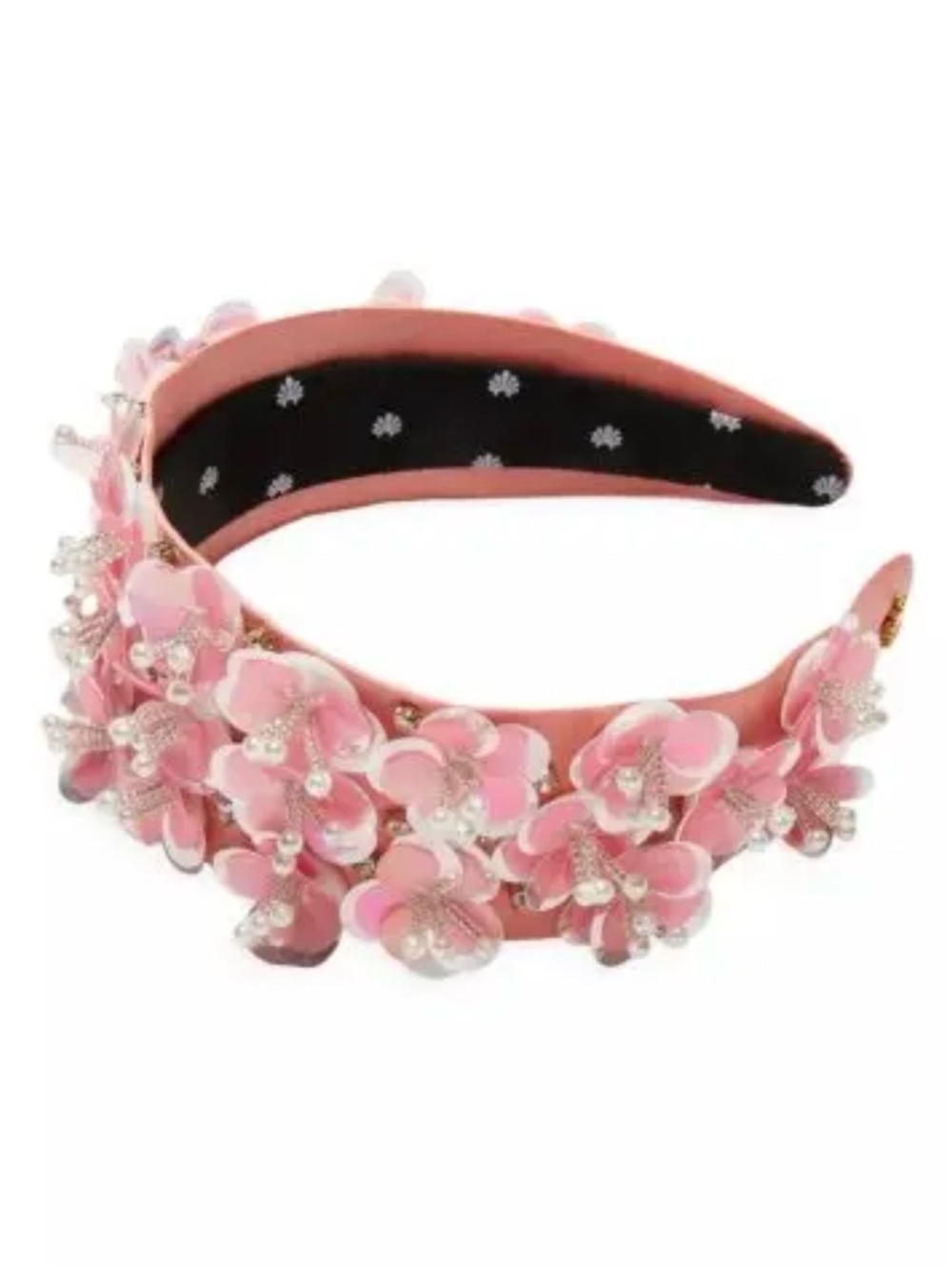 S Lele Sadoughi Blush Pink Floral Pearl Cluster Headband NWT